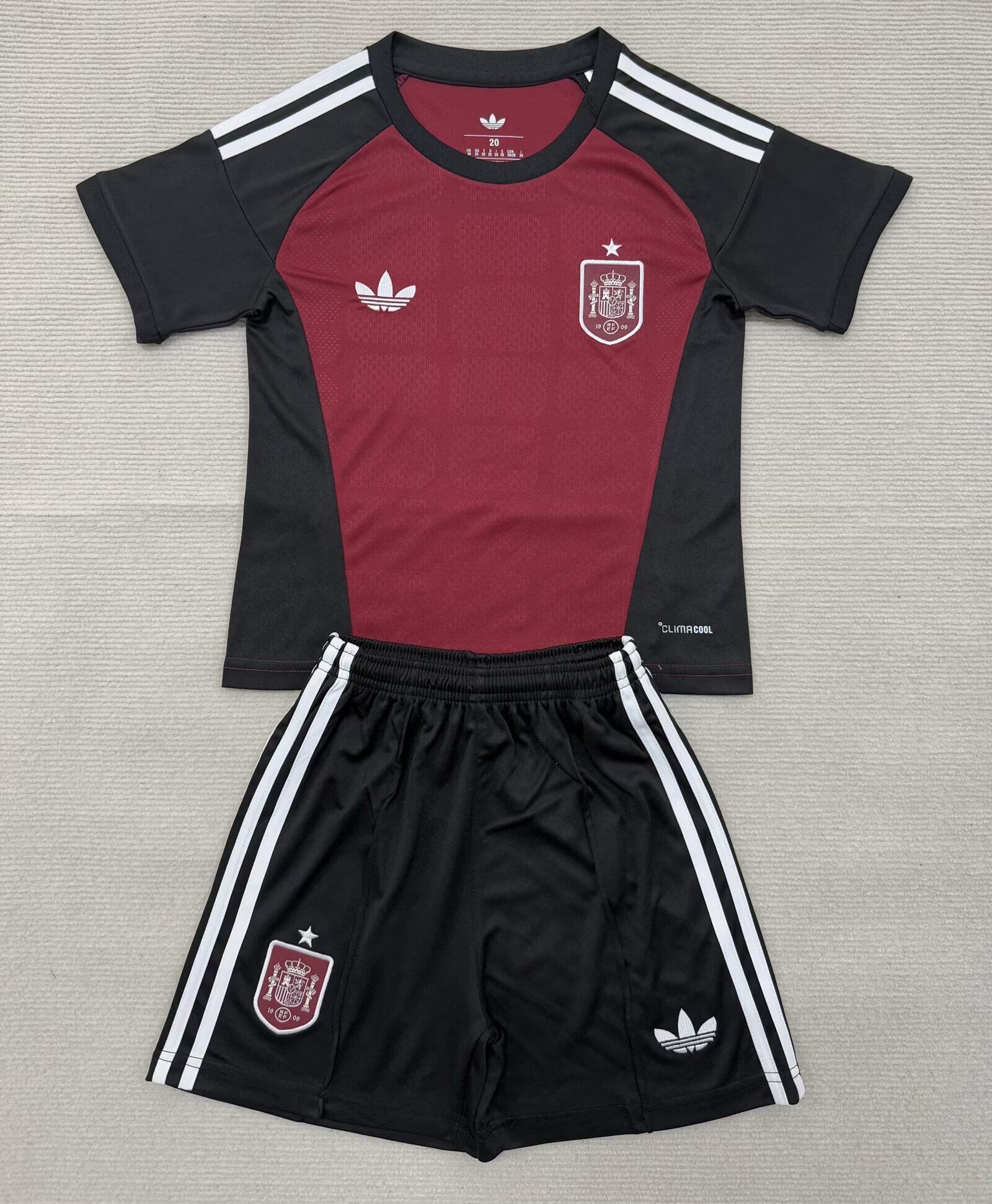 Kids-Spain 2026 World Cup GK Red/Black Soccer Jersey